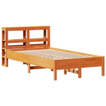 Massivholzbett ohne Matratze Wachsbraun 75x190 cm Kiefernholz