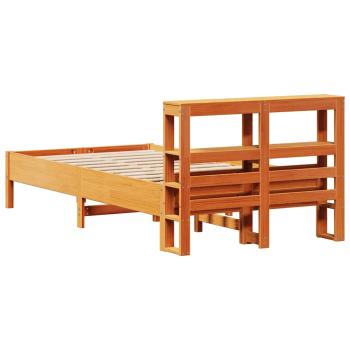 Massivholzbett ohne Matratze Wachsbraun 120x200 cm Kiefernholz