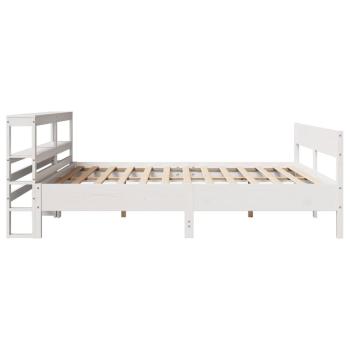 Massivholzbett ohne Matratze Weiß 180x200 cm Kiefernholz