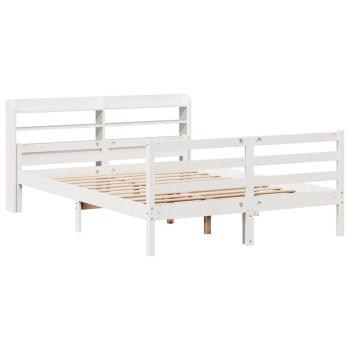 Bettgestell mit Kopfteil ohne Matratze Weiß 135x190 cm