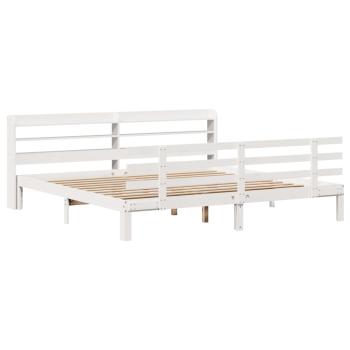 Bettgestell mit Kopfteil ohne Matratze Weiß 180x200 cm