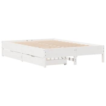 Massivholzbett ohne Matratze Weiß 120x190 cm Kiefernholz