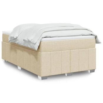 ARDEBO.de - Boxspringbett mit Matratze Creme 120x190 cm Stoff