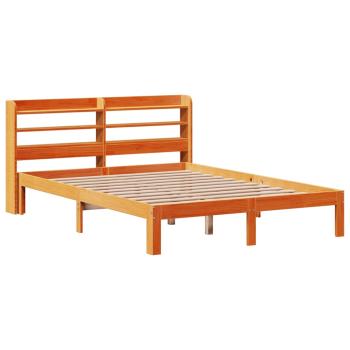 Massivholzbett ohne Matratze Wachsbraun 135x190 cm Kiefernholz