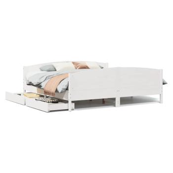 Massivholzbett ohne Matratze Weiß 160x200 Kiefernholz