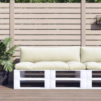 ARDEBO.de - Palettenkissen 2-tlg. Creme Stoff
