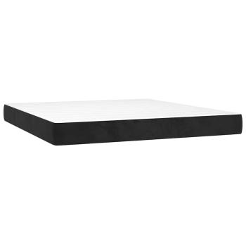 Taschenfederkernmatratze Mittel Schwarz 160x210x20 cm Samt
