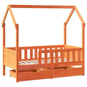 Kinderbett mit Schubladen 70x140 cm Massivholz Kiefer