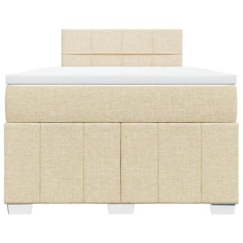 Boxspringbett mit Matratze Creme 120x190 cm Stoff