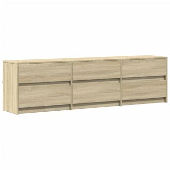 TV-Schrank mit LED-Beleuchtung Sonoma-Eiche 180x34x50 cm