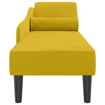 Chaiselongue mit Kissen Gelb Samt