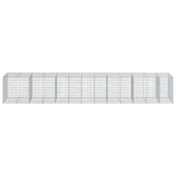 Gabione mit Deckel 650x100x100 cm Verzinktes Eisen