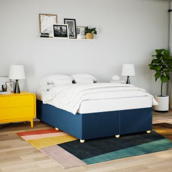 ARDEBO.de - Bettgestell ohne Matratze Blau 140x190 cm Stoff