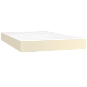 Boxspringbett mit Matratze & LED Creme 120x200 cm Kunstleder