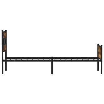 Bettgestell ohne Matratze Räuchereiche 100x200 cm Holzwerkstoff