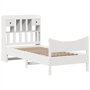 Massivholzbett ohne Matratze Weiß 75x190 cm Kiefernholz