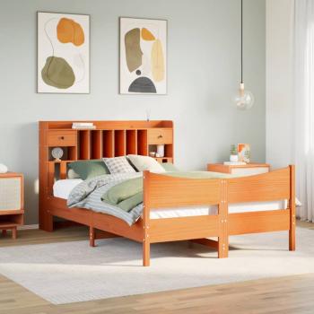 ARDEBO.de - Massivholzbett ohne Matratze Wachsbraun 160x200 Kiefernholz
