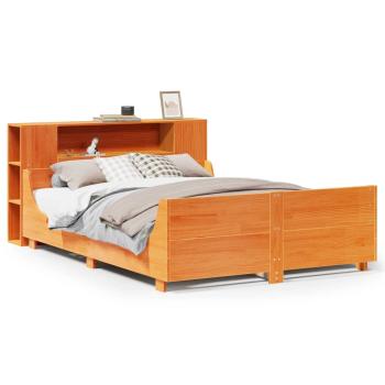 Massivholzbett ohne Matratze Wachsbraun 135x190 cm Kiefernholz