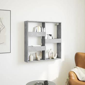 ARDEBO.de - Wandschrank Betongrau 80x15x80 cm Holzwerkstoff