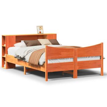 Massivholzbett ohne Matratze Wachsbraun 135x190 cm Kiefernholz
