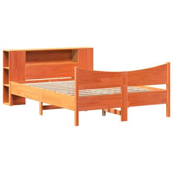 Massivholzbett ohne Matratze Wachsbraun 135x190 cm Kiefernholz