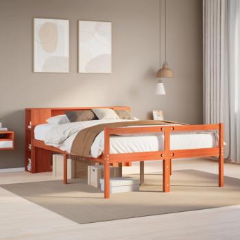 ARDEBO.de - Massivholzbett ohne Matratze Wachsbraun 135x190 cm Massivholz