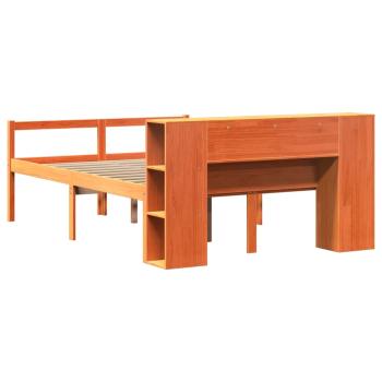 Massivholzbett ohne Matratze Wachsbraun 135x190 cm Massivholz