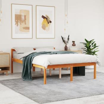 ARDEBO.de - Seniorenbett Wachsbraun 135x190 cm Massivholz Kiefer
