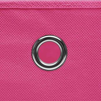 Aufbewahrungsboxen mit Deckeln 10 Stk. Rosa 32x32x32 cm Stoff