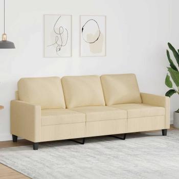 ARDEBO.de - 3-Sitzer-Sofa Creme 180 cm Stoff