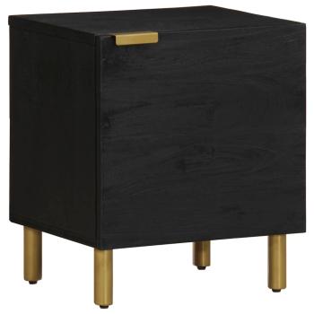 ARDEBO.de - Nachttisch Schwarz 40x33x46 cm Massivholz Mango