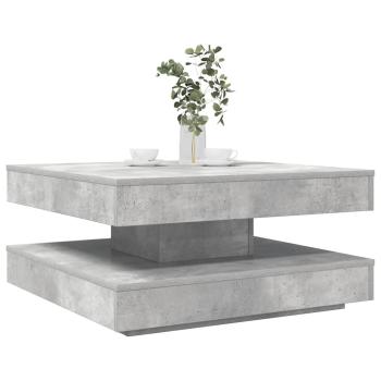ARDEBO.de - Couchtisch 360-Grad Drehbar Betongrau 70x70x34,5 cm