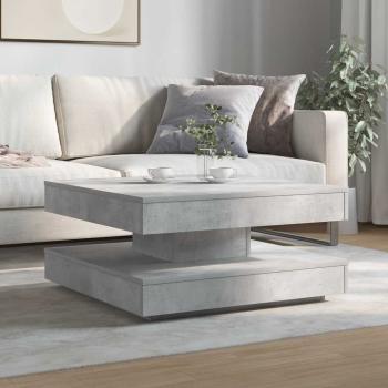 Couchtisch 360-Grad Drehbar Betongrau 70x70x34,5 cm