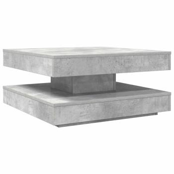 Couchtisch 360-Grad Drehbar Betongrau 70x70x34,5 cm