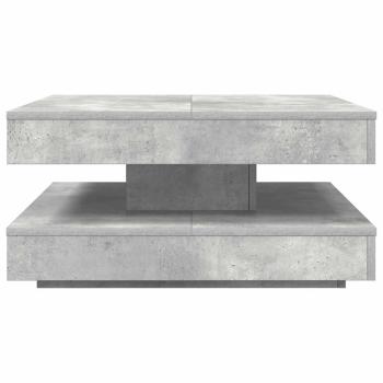 Couchtisch 360-Grad Drehbar Betongrau 70x70x34,5 cm