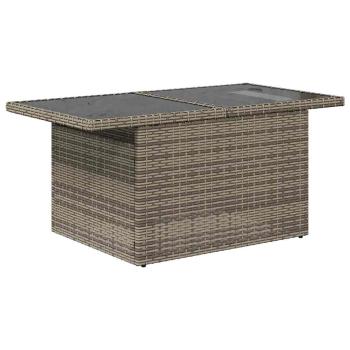 6-tlg. Garten-Sofagarnitur mit Kissen Grau Poly Rattan Akazie