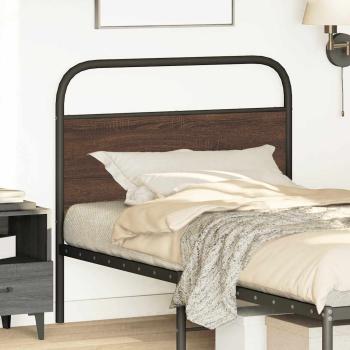 Ersatz-Kopfteil Braun Eichen-Optik 100 cm Stahl und Holzwerkstoff