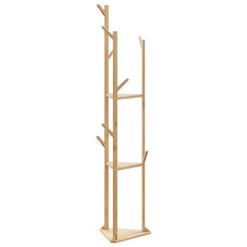 ARDEBO.de - Kleiderständer mit Haken und Ablagen 39x33x166 cm Bambus