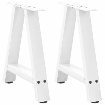 ARDEBO.de - Couchtischbeine A-Form 2 Stk. Weiß 50x(42-43) cm Stahl