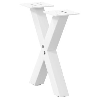 ARDEBO.de - Couchtischbeine X-Form 2 Stk. Weiß 37x(30-31) cm Stahl