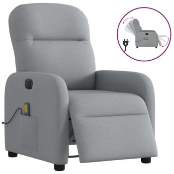 ARDEBO.de - Massagesessel Elektrisch Hellgrau Stoff