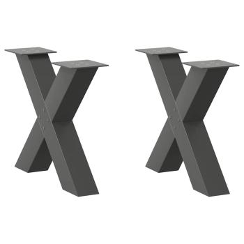 ARDEBO.de - Couchtischbeine X-Form 2 Stk. Anthrazit 60x(42-43) cm Stahl