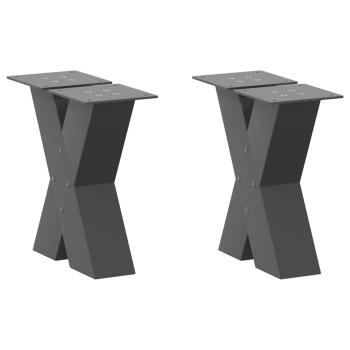 ARDEBO.de - Couchtischbeine X-Form 2 Stk. Anthrazit 40x(30-31) cm Stahl