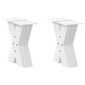 ARDEBO.de - Couchtischbeine X-Form 2 Stk. Weiß 30x(30-31) cm Stahl