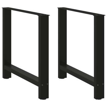 Esstischbeine Schwarz 2 Stk. 80x(72-73) cm Stahl