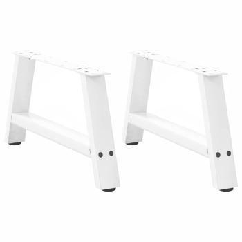 ARDEBO.de - Couchtischbeine A-Form 2 Stk. Weiß 70x(30-31) cm Stahl