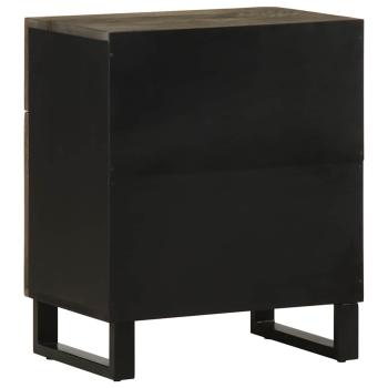 Nachttisch Schwarz 50x33x60 cm Massivholz Mango