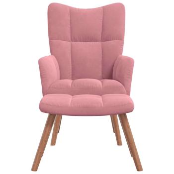 Relaxsessel mit Hocker Rosa Samt