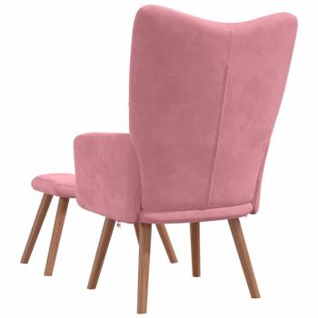 Relaxsessel mit Hocker Rosa Samt