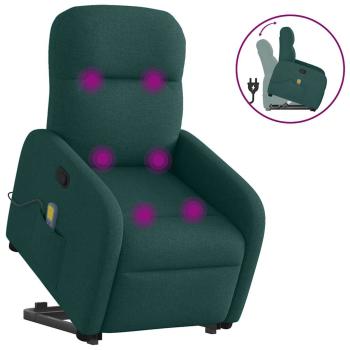 ARDEBO.de - Massagesessel mit Aufstehhilfe Dunkelgrün Stoff